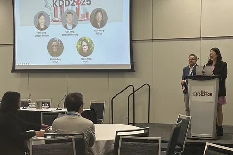 Dr. Ping and Dr. Bui giving the opening remarks for KDD 2025 Health Day.